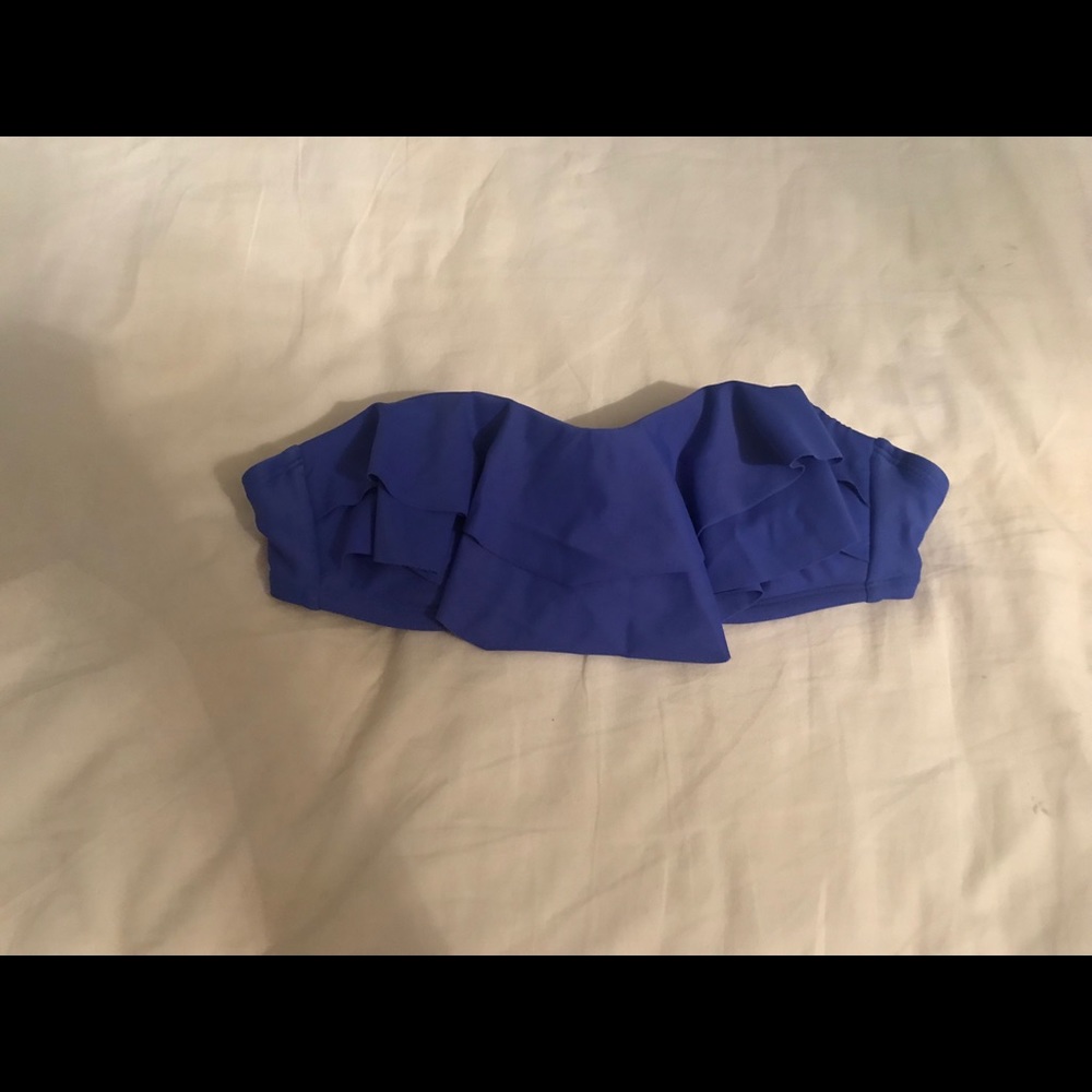 Blue ruffle bikini top. Worn once